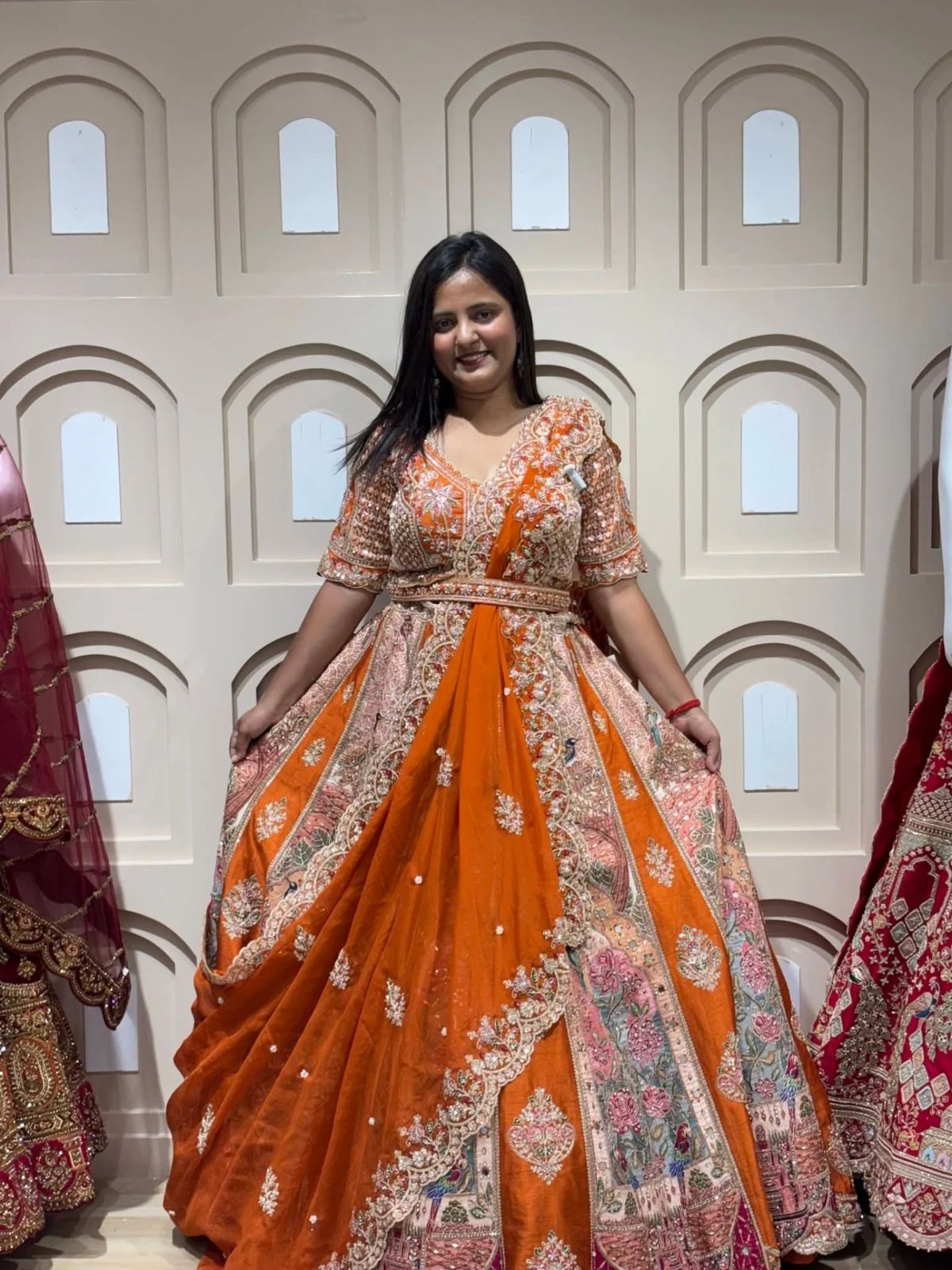 Bridal lehenga in orange