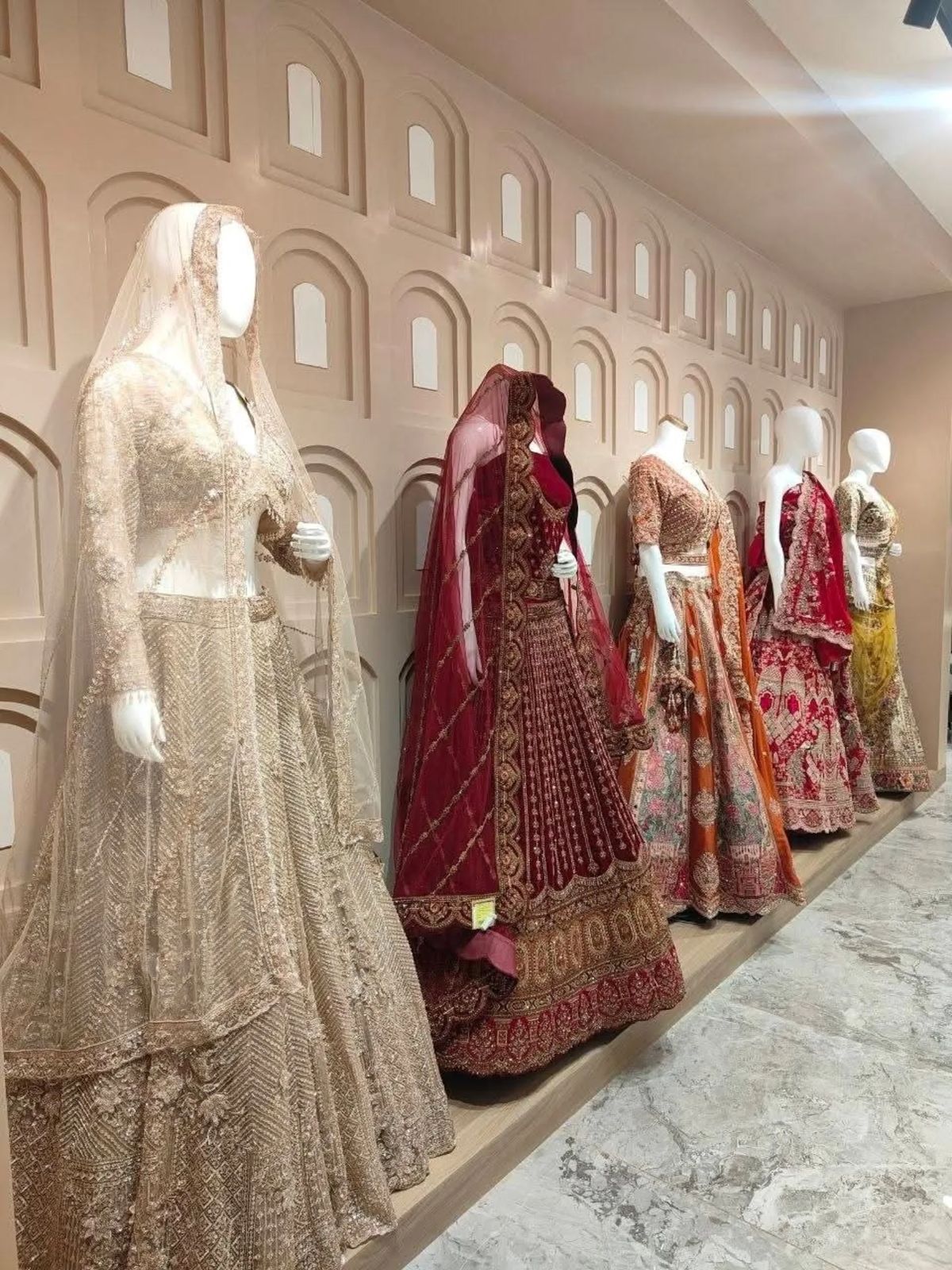 Bridal lehengas on display