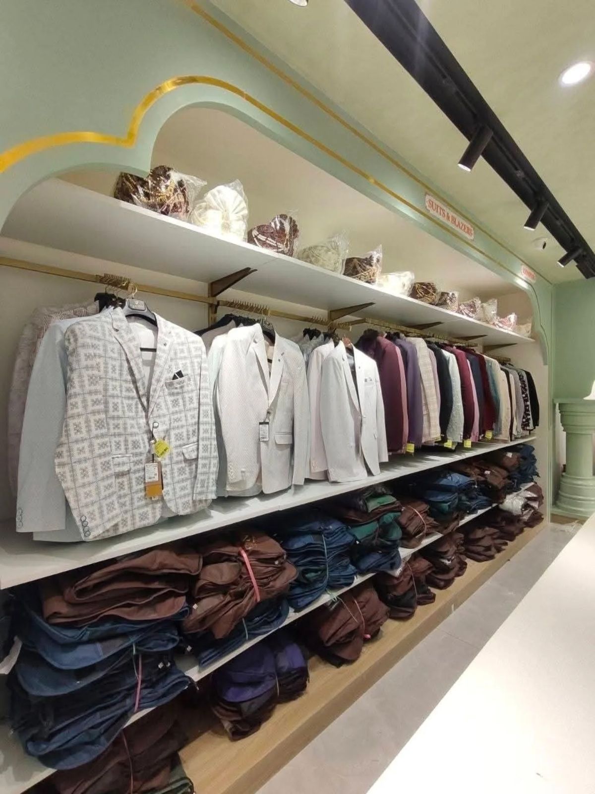 Mens blazers and formal wear shelves