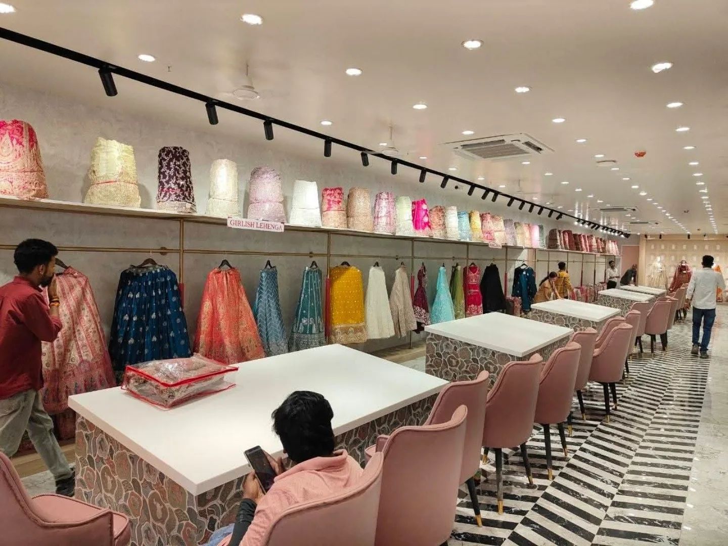 Racks of colourful suits