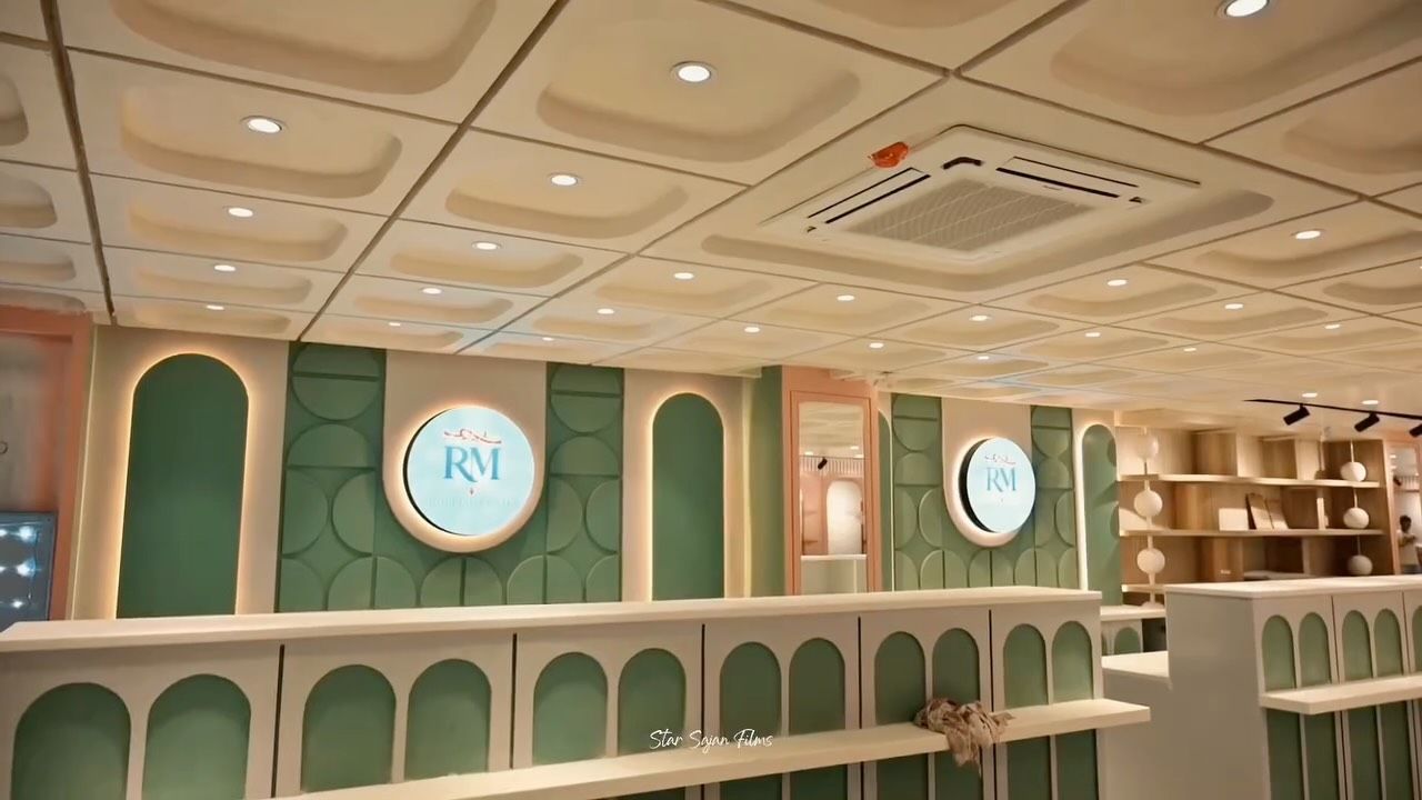 Elegant arch displays inside the store
